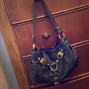 Back leather shoulder bag